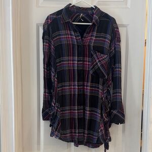 Free People Nordic Day Side Lace Up Flannel